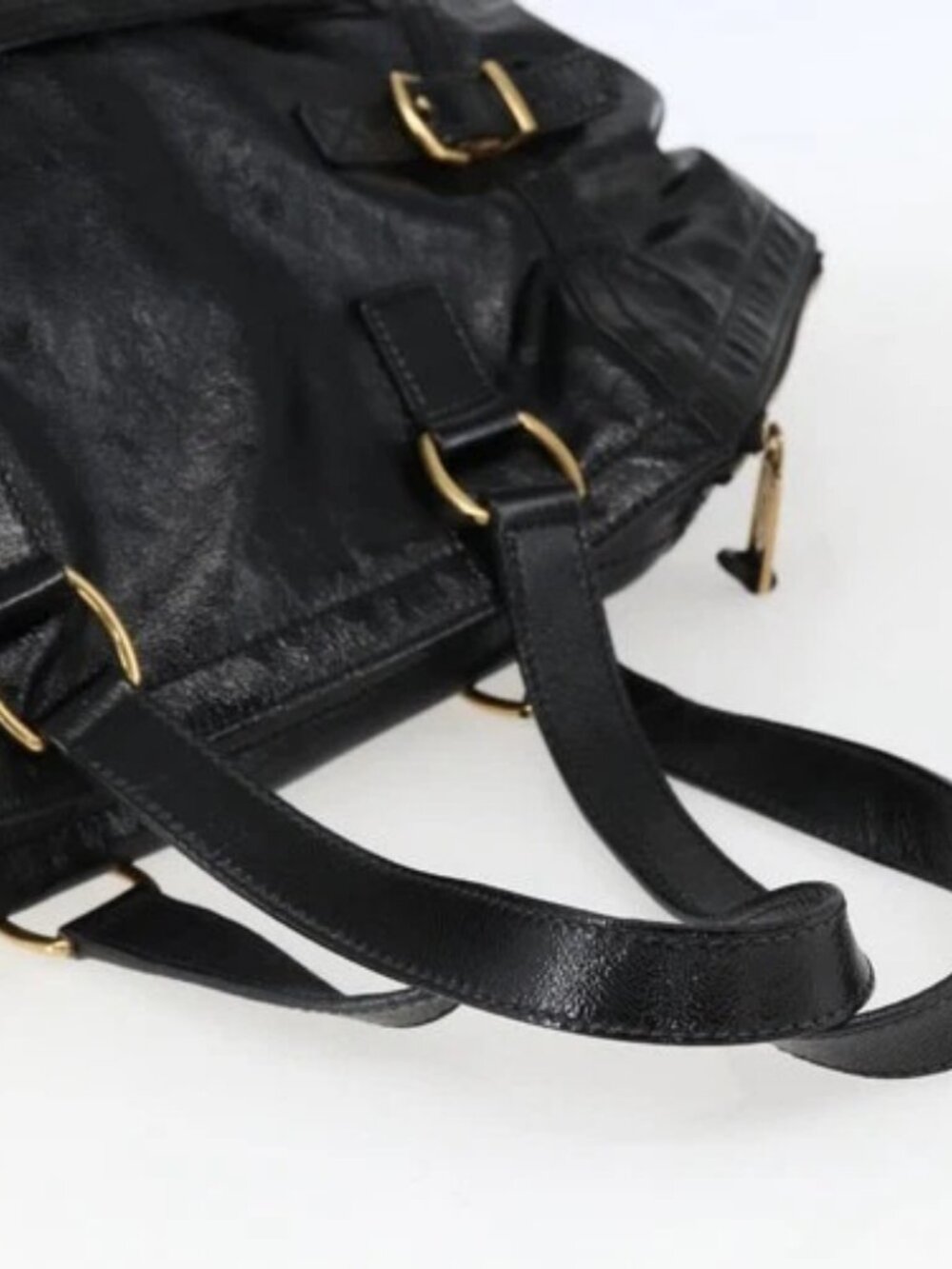 SAINT LAURENT Tote Bag Patent leather Black Gold - Picture 7 of 16